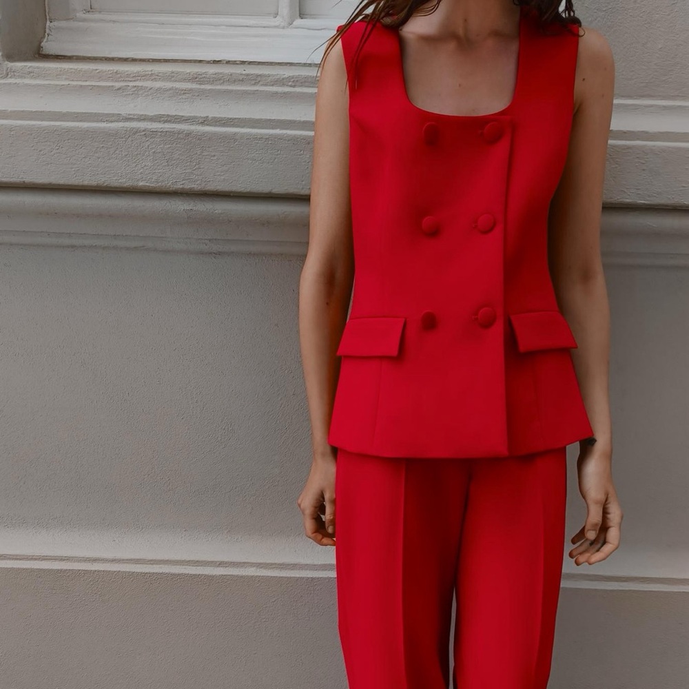 Zara red vest